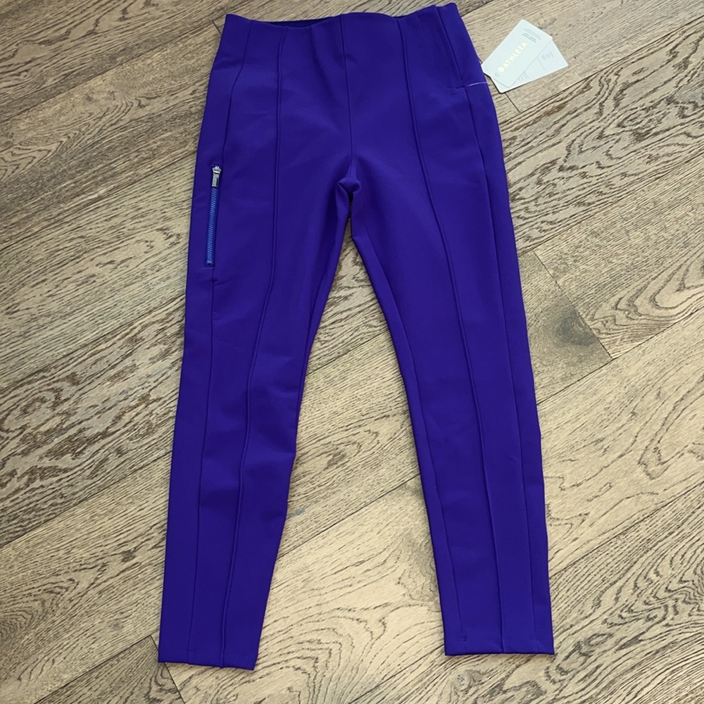 Athleta Purple High-Rise Seam-Detail Leggings